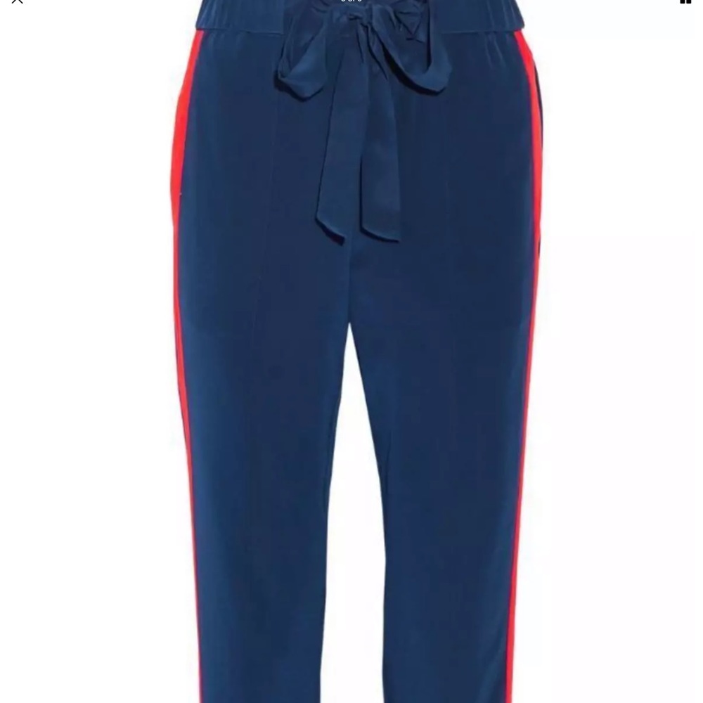 Tory Burch Desmond Side Stripe Pants 100% Silk - Picture 4 of 8